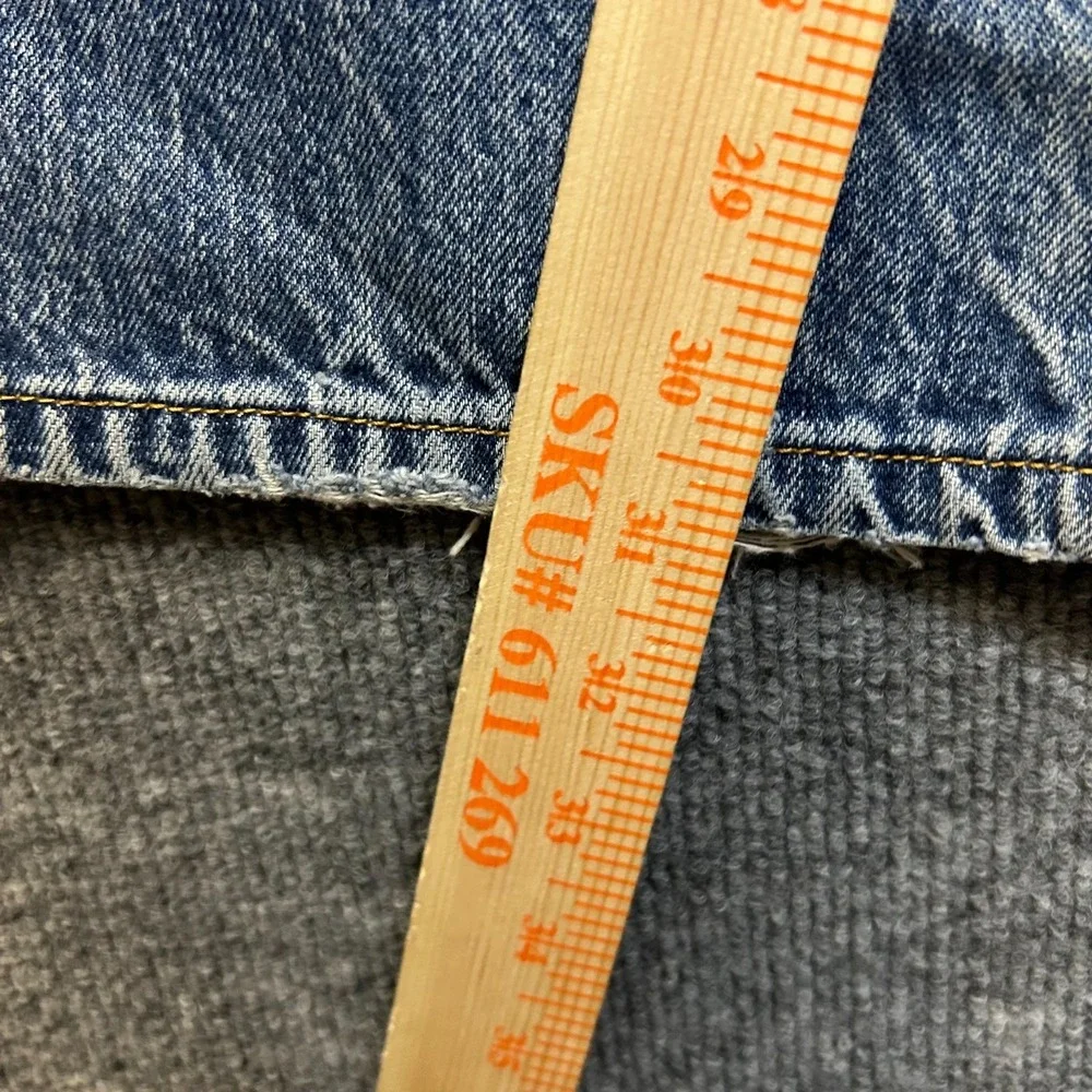 Levi's 501 Original Straight Fit Jeans Men's 35X31 Blue Denim Button Fly - Flaws